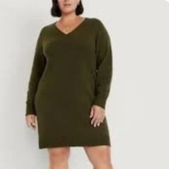 Old Navy SoSoft Mini Sweater Dress - Conifer Green - M - Picture 2 of 2